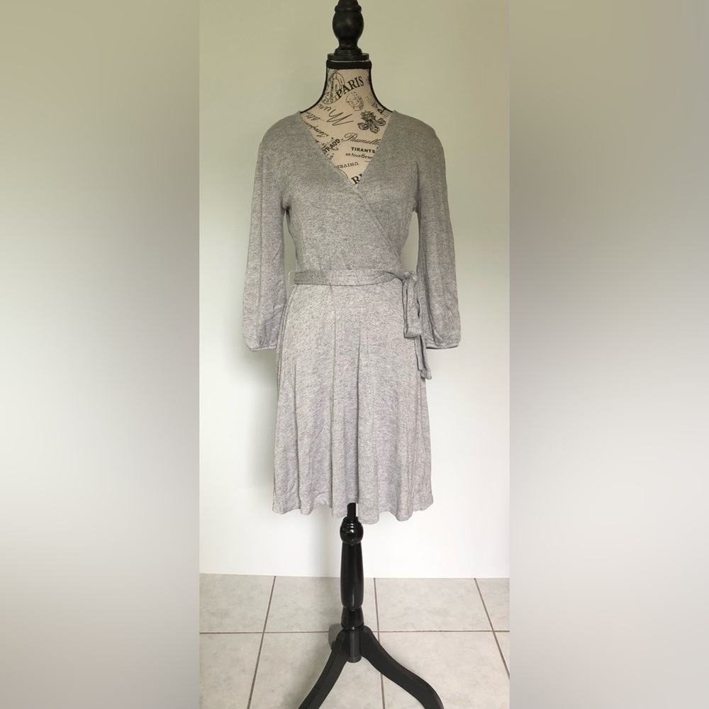 GAP Grey Wrap Style Dress Size Small